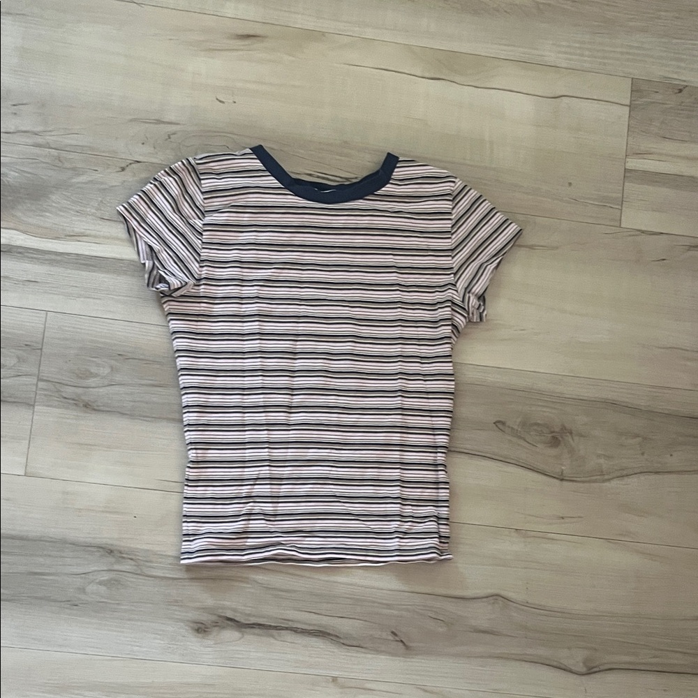 Cotton On Kids Striped Tee - Navy and White